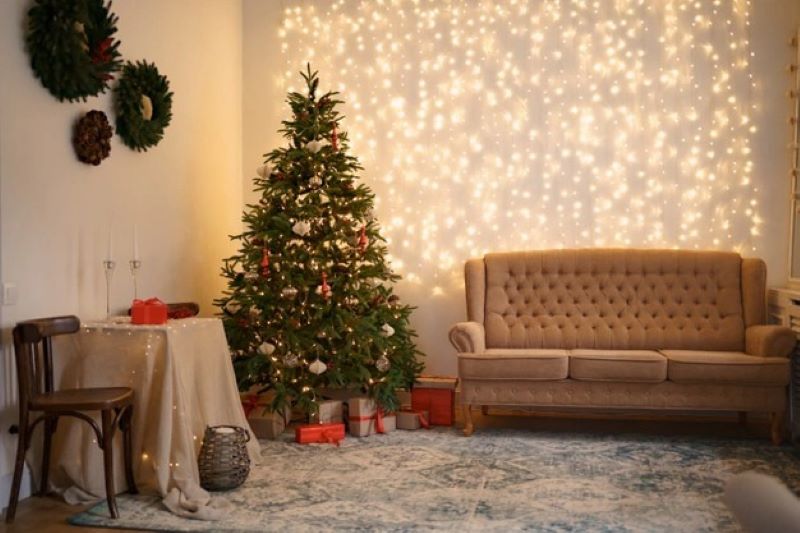 festive interior with comfortable